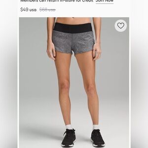 lululemon athletica Gray and Black Shorts excellent condition